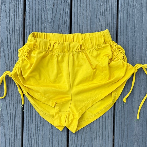 Five Dancewear Other - Kids' Yellow Ruched Side Drawstring Athletic Shorts
